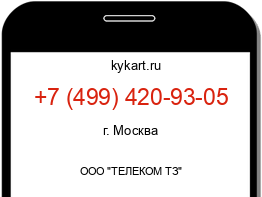 Информация о номере телефона +7 (499) 420-93-05: регион, оператор