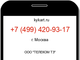 Информация о номере телефона +7 (499) 420-93-17: регион, оператор