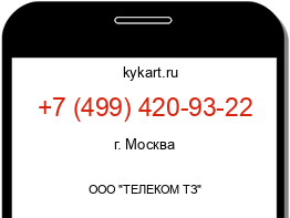 Информация о номере телефона +7 (499) 420-93-22: регион, оператор