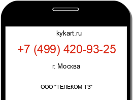 Информация о номере телефона +7 (499) 420-93-25: регион, оператор