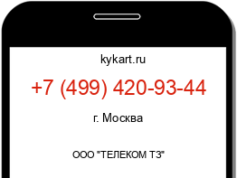 Информация о номере телефона +7 (499) 420-93-44: регион, оператор