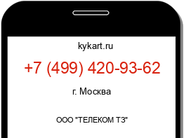 Информация о номере телефона +7 (499) 420-93-62: регион, оператор