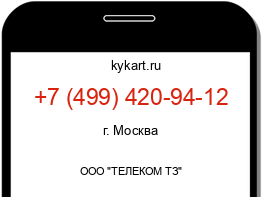 Информация о номере телефона +7 (499) 420-94-12: регион, оператор