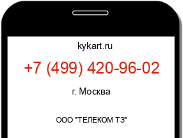 Информация о номере телефона +7 (499) 420-96-02: регион, оператор