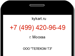 Информация о номере телефона +7 (499) 420-96-49: регион, оператор