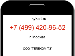 Информация о номере телефона +7 (499) 420-96-52: регион, оператор