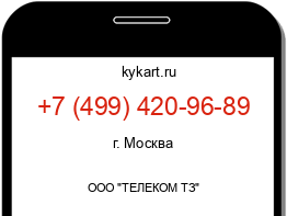 Информация о номере телефона +7 (499) 420-96-89: регион, оператор