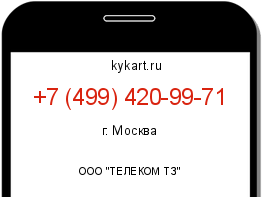 Информация о номере телефона +7 (499) 420-99-71: регион, оператор
