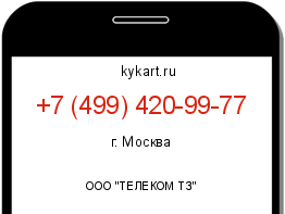 Информация о номере телефона +7 (499) 420-99-77: регион, оператор
