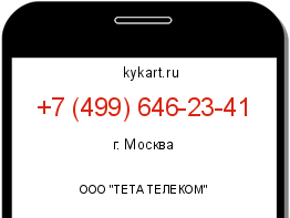 Информация о номере телефона +7 (499) 646-23-41: регион, оператор