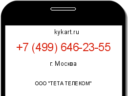 Информация о номере телефона +7 (499) 646-23-55: регион, оператор