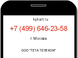 Информация о номере телефона +7 (499) 646-23-58: регион, оператор