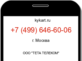 Информация о номере телефона +7 (499) 646-60-06: регион, оператор