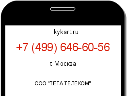 Информация о номере телефона +7 (499) 646-60-56: регион, оператор