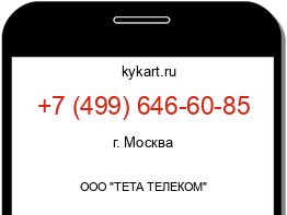 Информация о номере телефона +7 (499) 646-60-85: регион, оператор