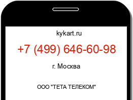 Информация о номере телефона +7 (499) 646-60-98: регион, оператор