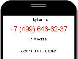 Информация о номере телефона +7 (499) 646-62-37: регион, оператор