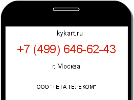 Информация о номере телефона +7 (499) 646-62-43: регион, оператор