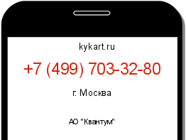 Информация о номере телефона +7 (499) 703-32-80: регион, оператор