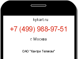Информация о номере телефона +7 (499) 988-97-51: регион, оператор