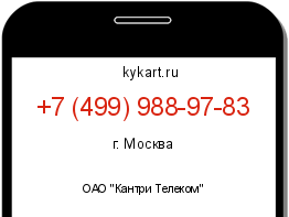 Информация о номере телефона +7 (499) 988-97-83: регион, оператор