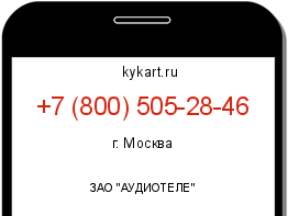Информация о номере телефона +7 (800) 505-28-46: регион, оператор