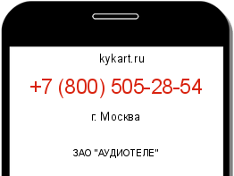 Информация о номере телефона +7 (800) 505-28-54: регион, оператор