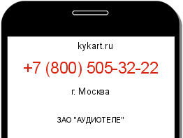 Информация о номере телефона +7 (800) 505-32-22: регион, оператор