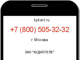Информация о номере телефона +7 (800) 505-32-32: регион, оператор