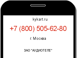 Информация о номере телефона +7 (800) 505-62-80: регион, оператор