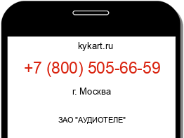 Информация о номере телефона +7 (800) 505-66-59: регион, оператор