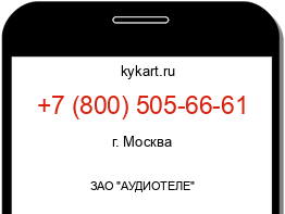 Информация о номере телефона +7 (800) 505-66-61: регион, оператор