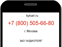 Информация о номере телефона +7 (800) 505-66-80: регион, оператор