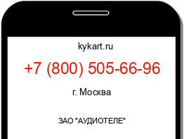 Информация о номере телефона +7 (800) 505-66-96: регион, оператор