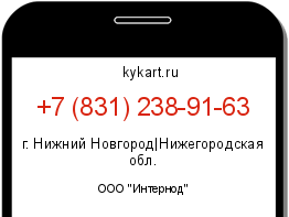 Информация о номере телефона +7 (831) 238-91-63: регион, оператор