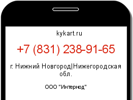 Информация о номере телефона +7 (831) 238-91-65: регион, оператор