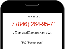 Информация о номере телефона +7 (846) 264-95-71: регион, оператор