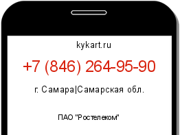 Информация о номере телефона +7 (846) 264-95-90: регион, оператор