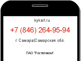 Информация о номере телефона +7 (846) 264-95-94: регион, оператор