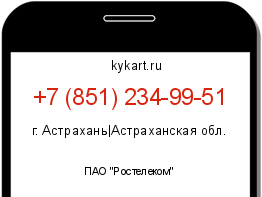 Информация о номере телефона +7 (851) 234-99-51: регион, оператор