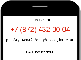 Информация о номере телефона +7 (872) 432-00-04: регион, оператор