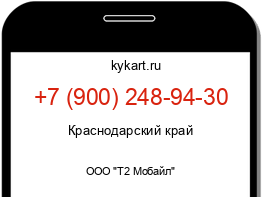 Информация о номере телефона +7 (900) 248-94-30: регион, оператор