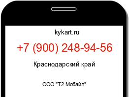 Информация о номере телефона +7 (900) 248-94-56: регион, оператор