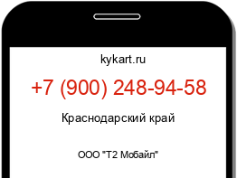 Информация о номере телефона +7 (900) 248-94-58: регион, оператор