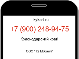 Информация о номере телефона +7 (900) 248-94-75: регион, оператор