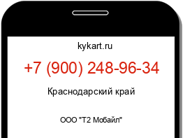 Информация о номере телефона +7 (900) 248-96-34: регион, оператор