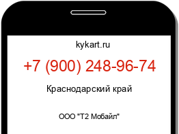 Информация о номере телефона +7 (900) 248-96-74: регион, оператор