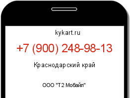 Информация о номере телефона +7 (900) 248-98-13: регион, оператор