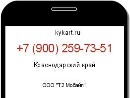 Информация о номере телефона +7 (900) 259-73-51: регион, оператор