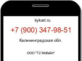 Информация о номере телефона +7 (900) 347-98-51: регион, оператор